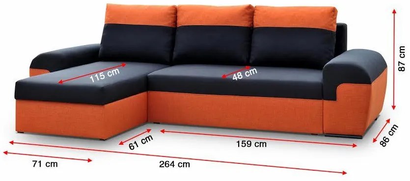 Moderná sedacia súprava Moreton, Oranžová