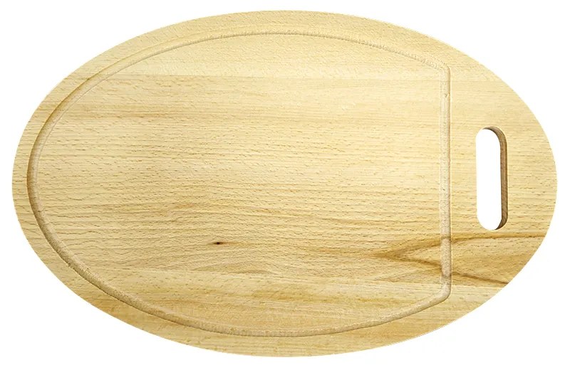AMADEA Drevený servírovací lopárik - podnos oválny, masívne drevo, 35 cm