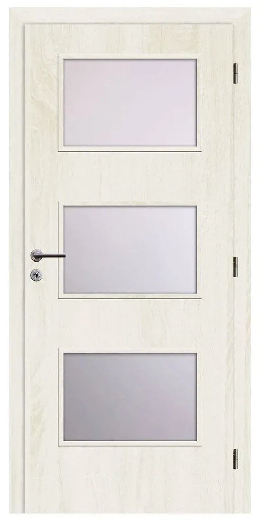 Solodoor Interiérové dvere Etta 6, 80 P, 850 × 1985 mm, fólia, pravé, Andorra white, presklené