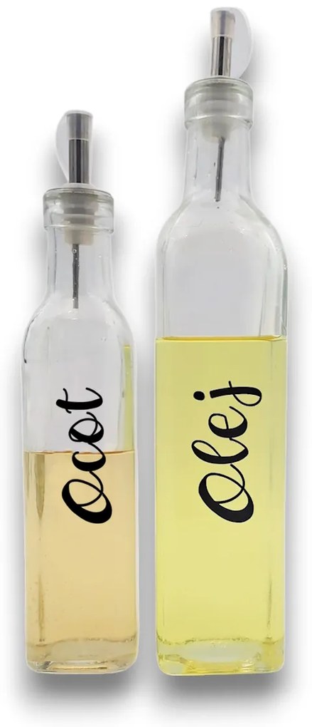 Zeller Present Súprava fliaš na olej a ocot 500ml+270ml so štítkami, Zeller