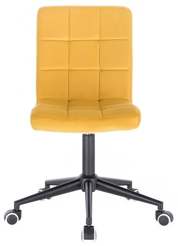 LuxuryForm DESIGN Stolička TOLEDO VELUR na čiernej podstave s kolieskami - žltá