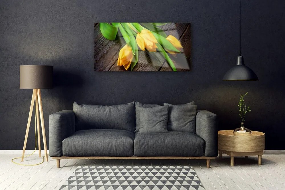 Obraz na akrylátovom skle Tulipány kvety 100x50 cm