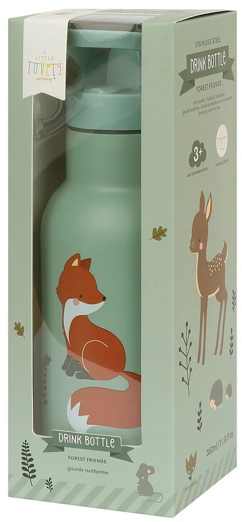 A Little Lovely Company - antikorová fľaša na pitie, 350 ml - kamaráti z lesa