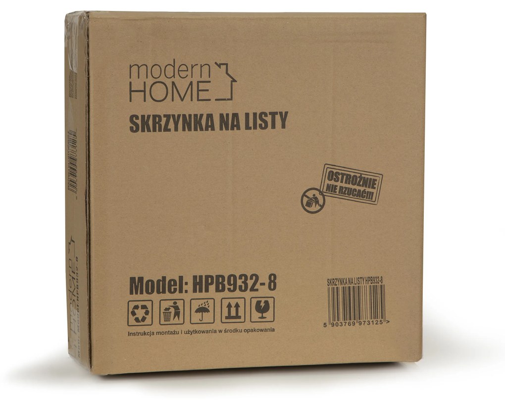 ModernHome Poštová schránka z pozinkovanej ocele s držiakom na noviny ModernHome