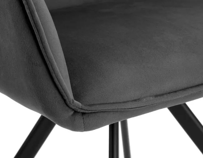 Jedálenská stolička SYDNEY zamatová, grafitová