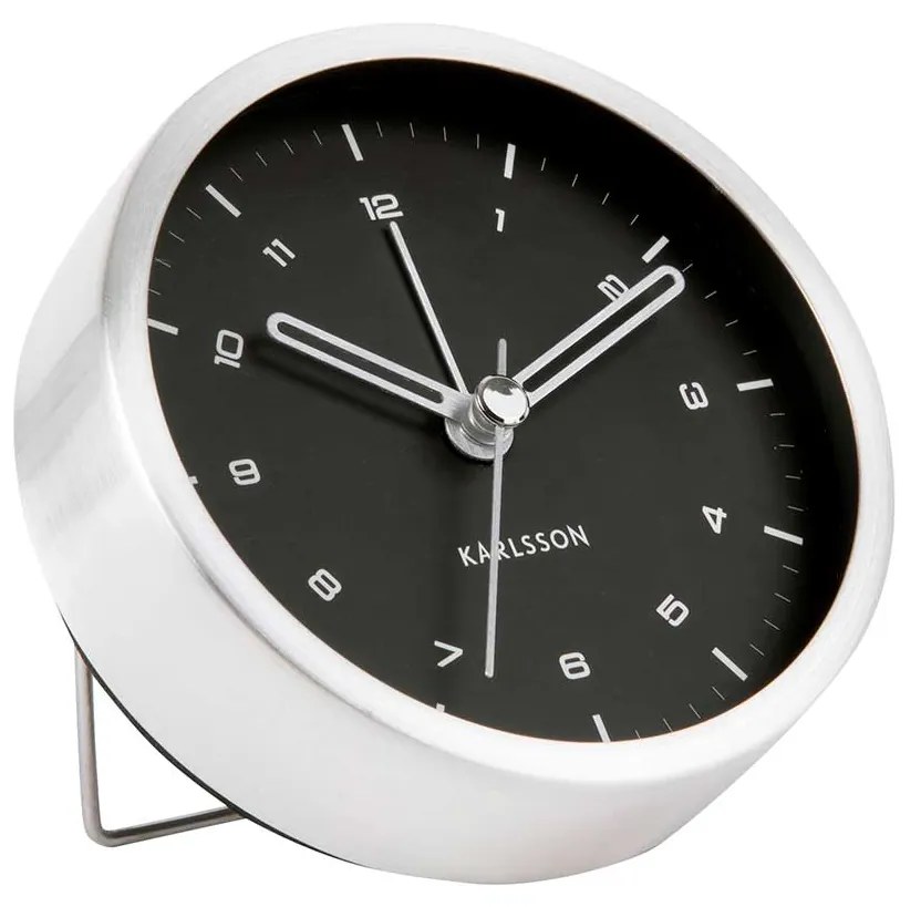 Budík Tinge čierny 9 × 3 cm