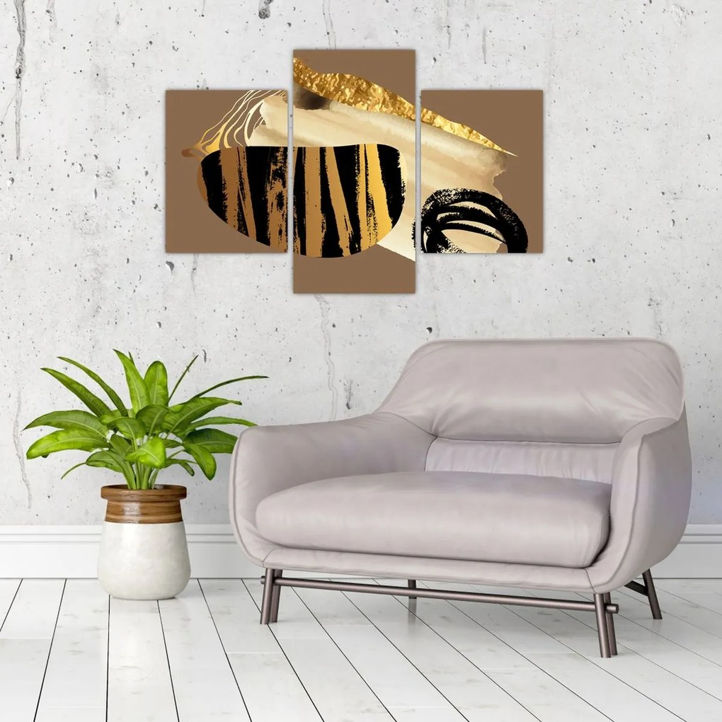 Obraz - Abstrakcia golden brown N⁰2 (90x60 cm)
