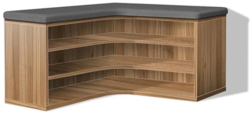 Nabytekmorava Botník do predsiene - ROHOVÝ botník PR 17 farba lamina: biela 113