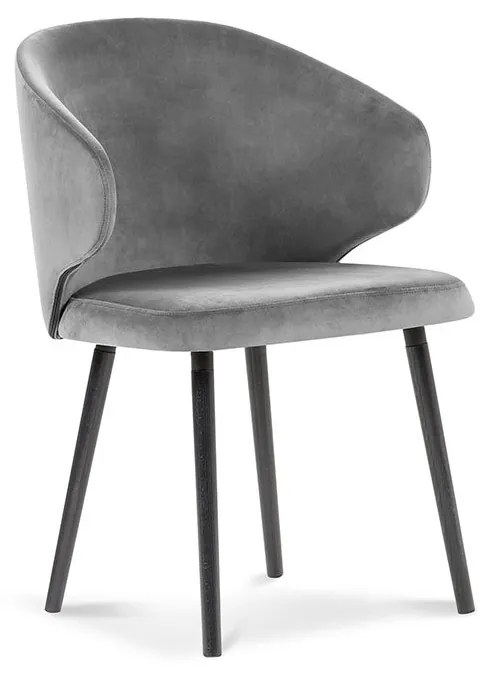 Šedá Zamatová stolička Nemesis dĺžka 57 × šírka 54 × výška 81 cm WINDSOR & CO