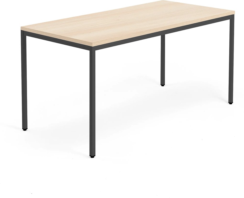 Stôl Modulus 1600x800mm, čierna konštrukcia, dub