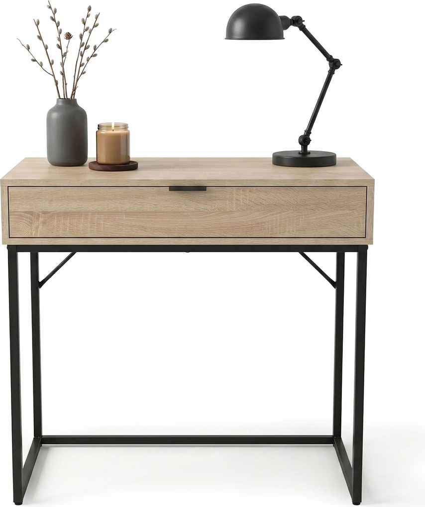 Konzolový stolek Modena 80 cm černý/dub Sonoma