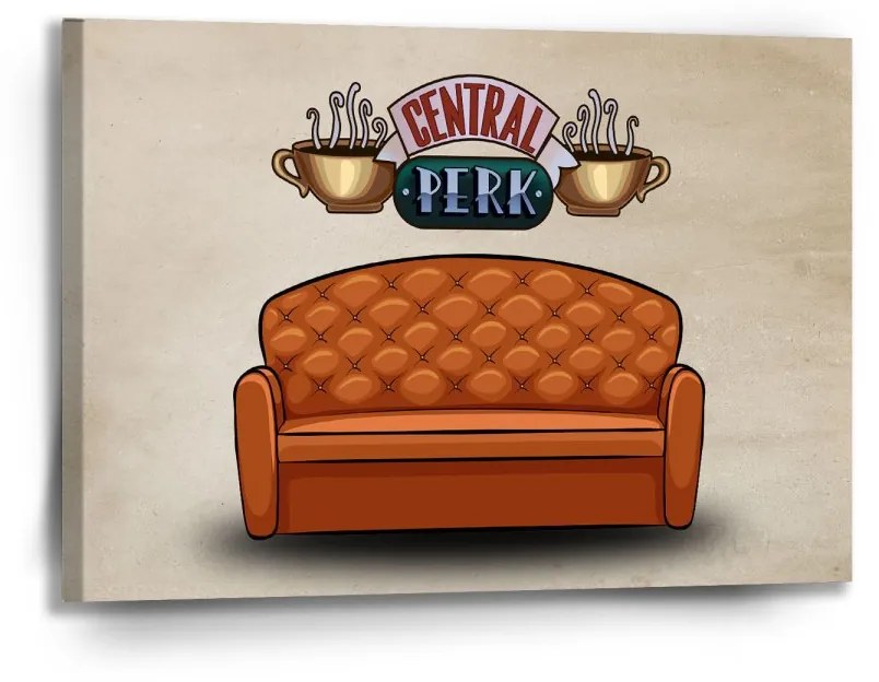 Sablio Obraz Seriál Priatelia CENTRAL PERK Gauč - 90x60 cm