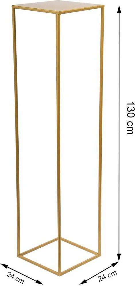 STOJAN NA KVETINÁČ SIMPLE 130X24X24 CM ZLATÁ