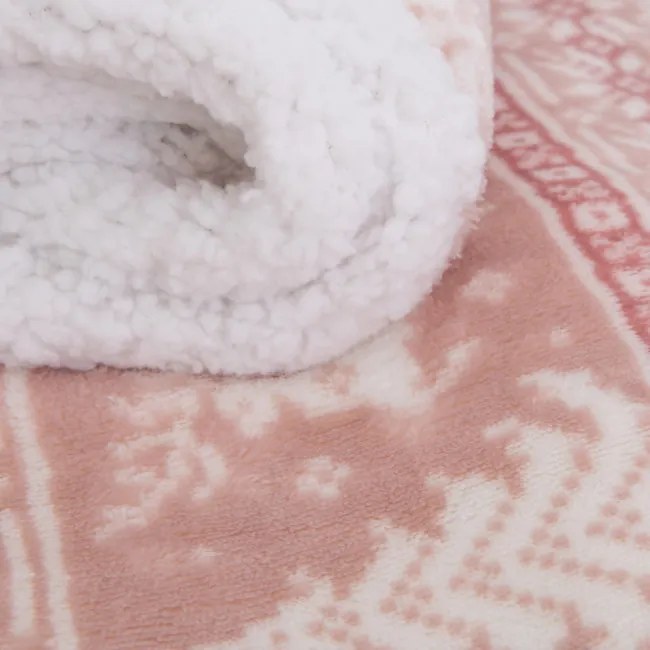 Deka BARGO s vianočným vzorom, ružová 866161