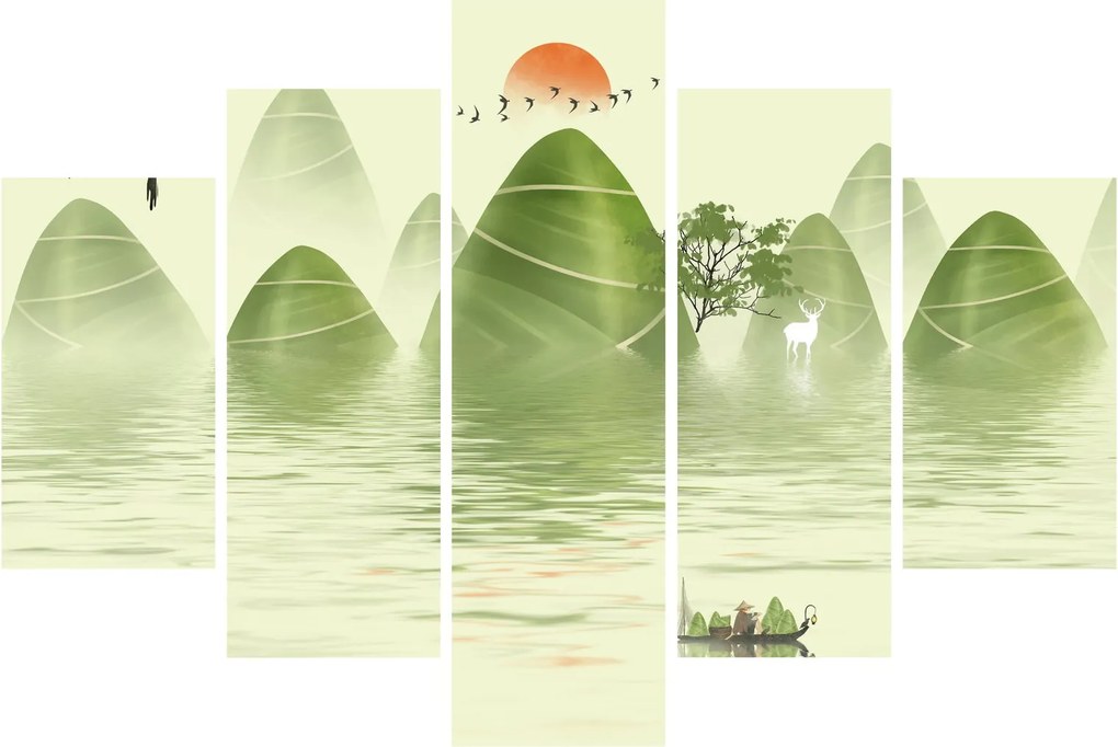 Obraz - Údolie zelených hôr (150x105 cm)