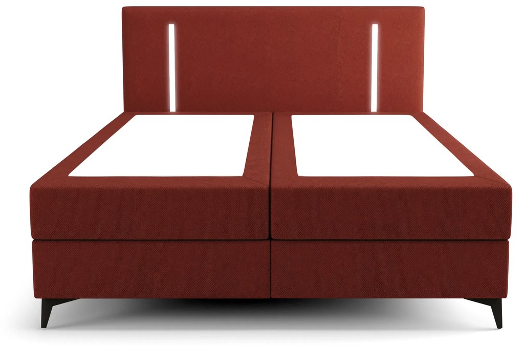 Jednolôžková posteľ 120 cm Ortega Bonell (červená) (s roštom, s úl. priestorom) (s LED osvetlením). Vlastná spoľahlivá doprava až k Vám domov. 1082607