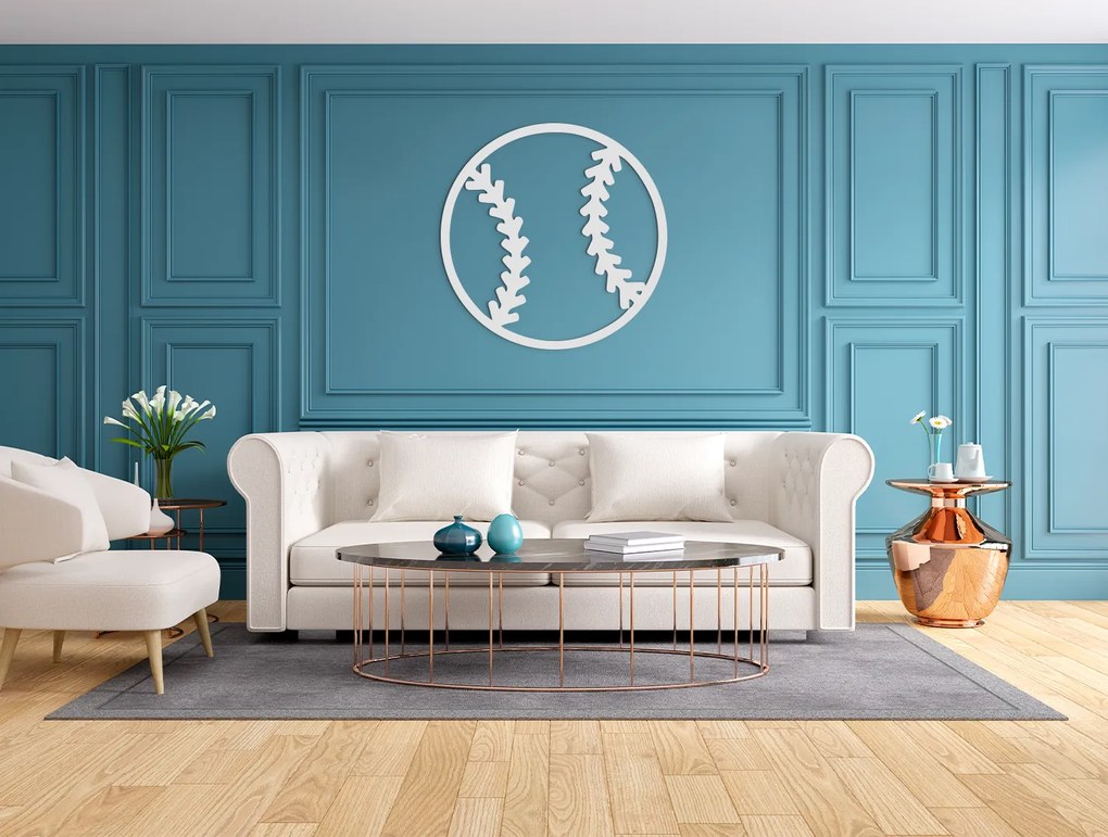 drevko Drevená nálepka Baseballová lopta Rozmer obrazu: 32,5 x 32,5 cm, Farba dekorácie: Čierna
