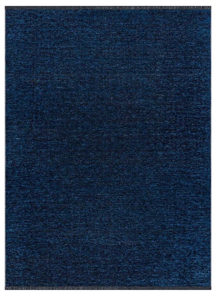 Koberec FLORENCE 24021 Jednfarebný, glamour, plocho tkaný, modrý