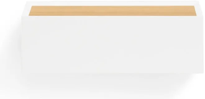 Biely závesný nočný stolík s doskou v dubovom dekore Arista – Teulat