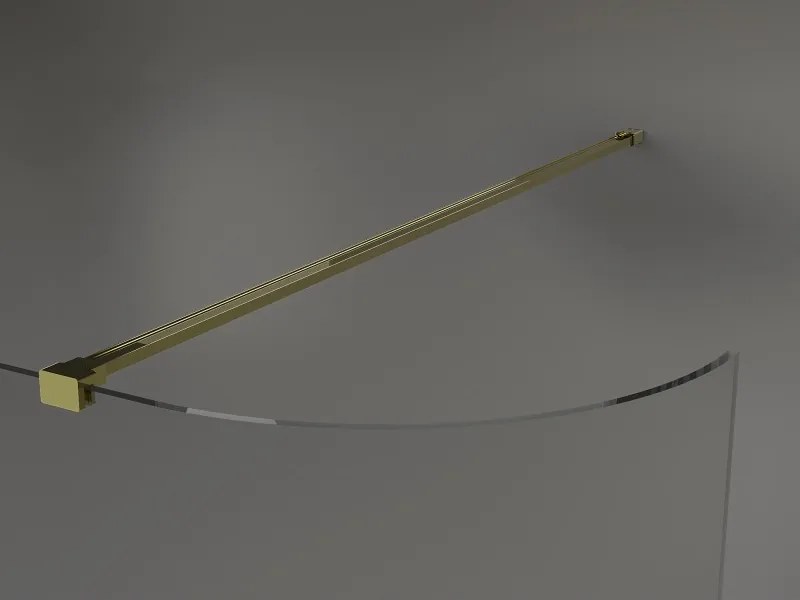 Mexen Kioto, zaoblená sprchová zástena 140 x 200 cm, 8mm číre sklo, zlatý profil, 800-140-101-50-06