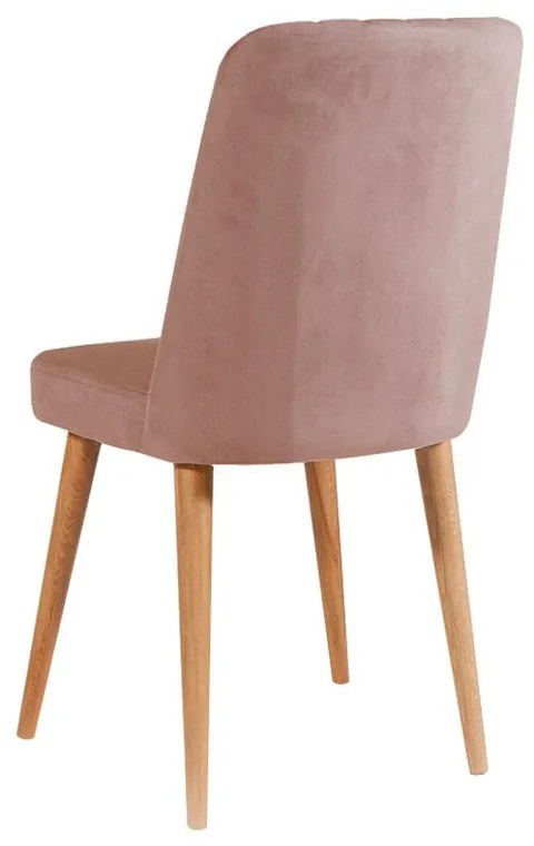Svetloružová zamatová jedálenská stolička Stormi Sandalye – Kalune Design
