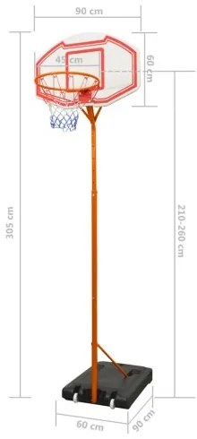 vidaXL Súprava basketbalového koša 305 cm-