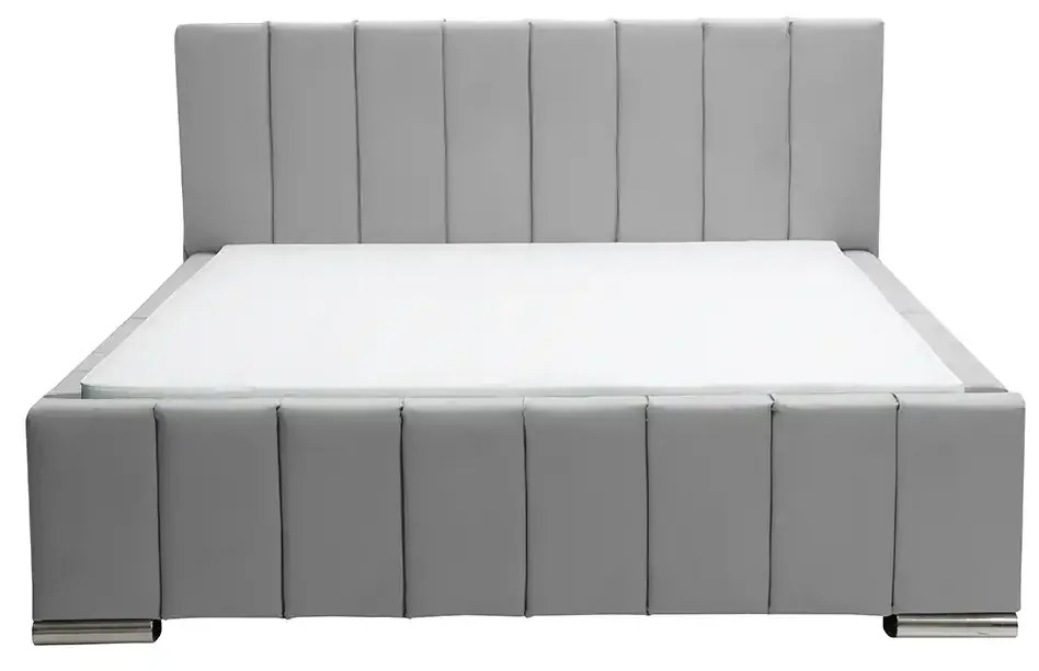 Čalúnená posteľ Sweet s matracom, roštom a úložným priestorom - Šedá - šírka 140cm