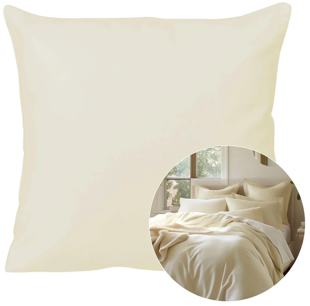 SATÉNOVÁ OBLIEČKA NA VANKÚŠ 155 40X40 CM KRÉMOVÁ