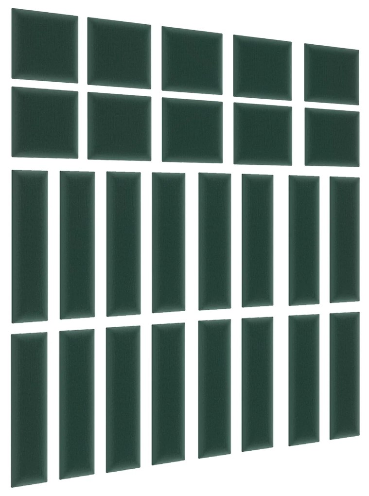 Set 26 čalúnených panelov Quadra 120x195 cm (zelená). Vlastná spoľahlivá doprava až k Vám domov. 1051984