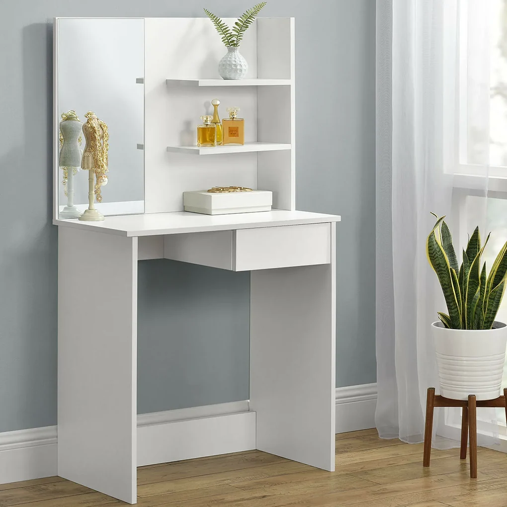 ModernHome Kozmetický toaletný stolík - zrkadlo, police