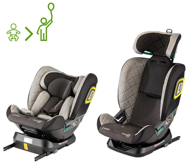 Bomimi autosedačka IDEAfix i-size 360° 40-150, metalic melange