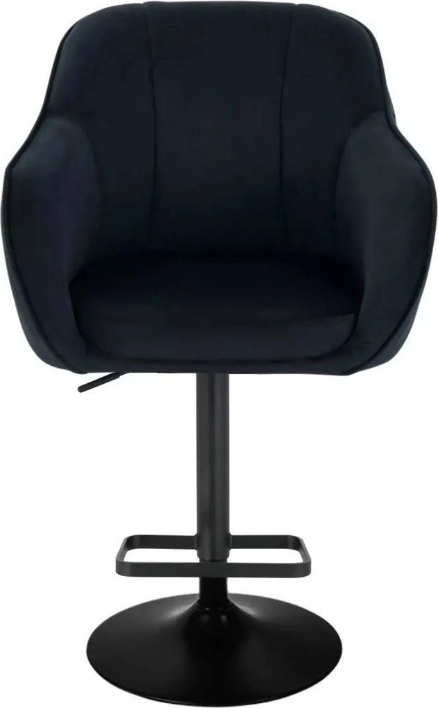 LuxuryForm DESIGN Barová stolička AVOLA VELUR na čiernom tanieri - čierna