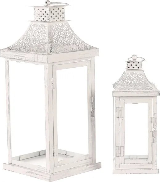 Set dvoch lampášov biely LUC305 (2 ks)