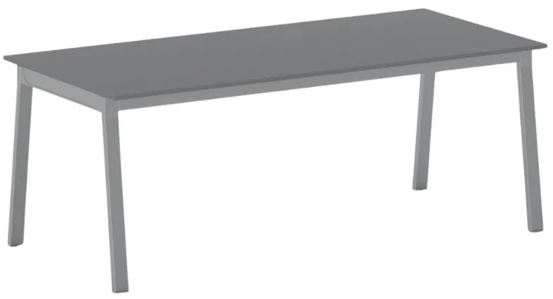 Rokovací kancelársky stôl PRIMO BASIC, 200x90 cm, sivostrieborná podnož, grafit