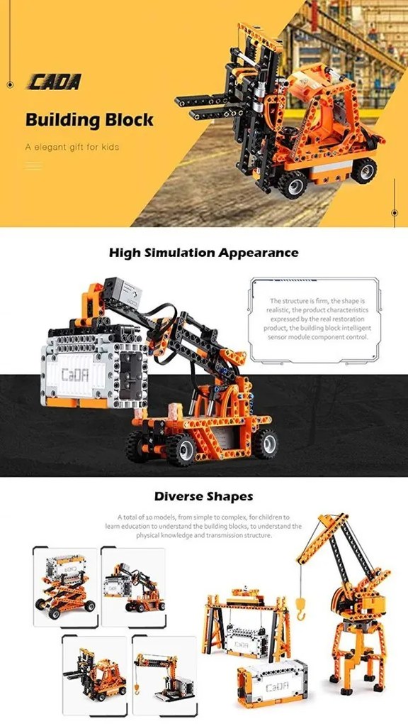 CaDA Stavebnica 10v1 vozidiel Engineering Simulator 634el EE