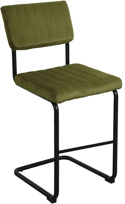 LEITMOTIV Sada 2 ks: Zelená barová stolička Keen Velvet 47 × 56 × 102 cm