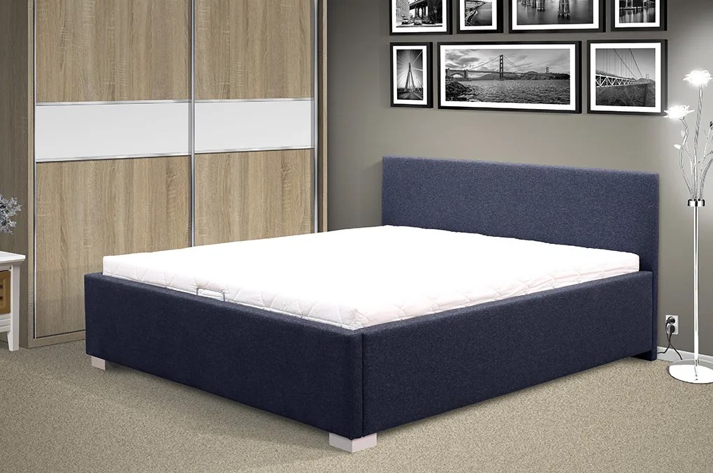 Nabytekmorava Moderná posteľ s čelami Fanny HIT s MOT otváraním ÚP 140x200 cm Farba: Savana modrá