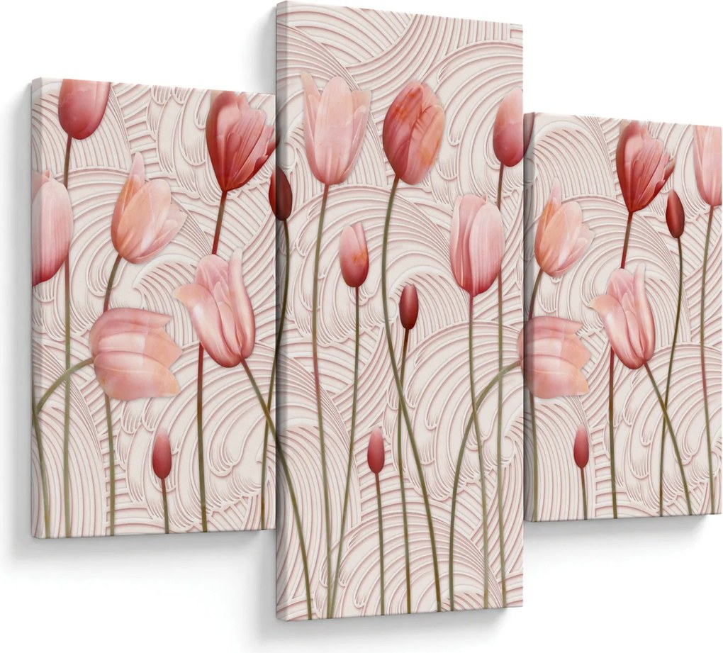 Obraz - Ružové tulipány (90x60 cm)