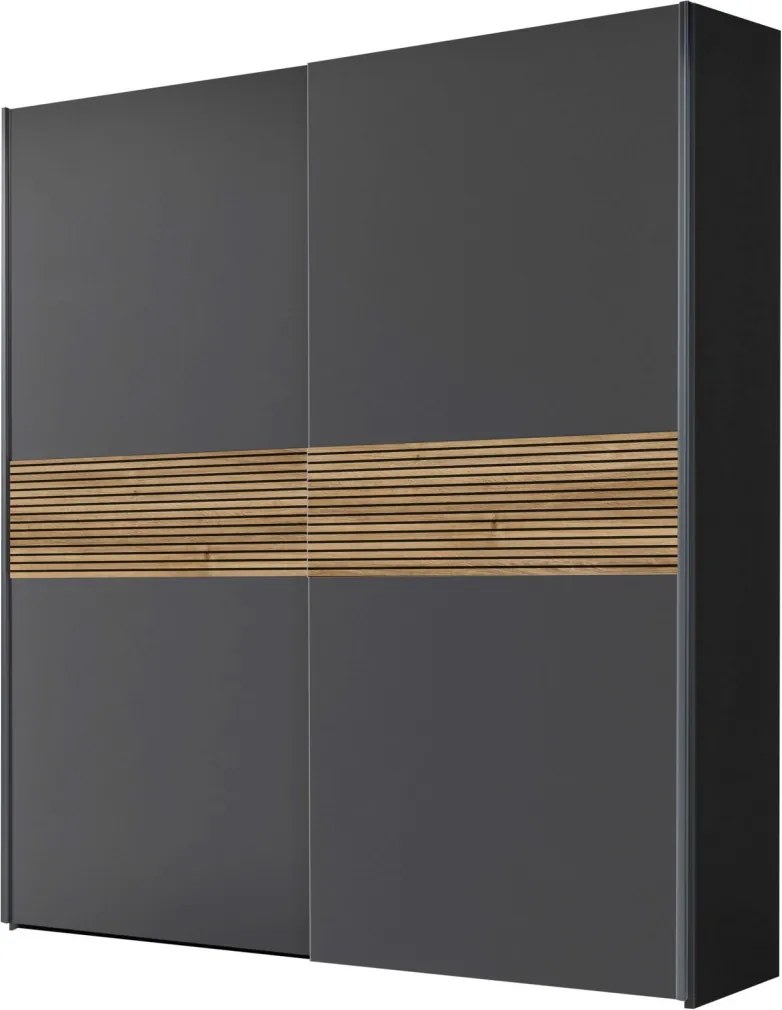 Šatníková skriňa Time 170 cm, grafit/dub