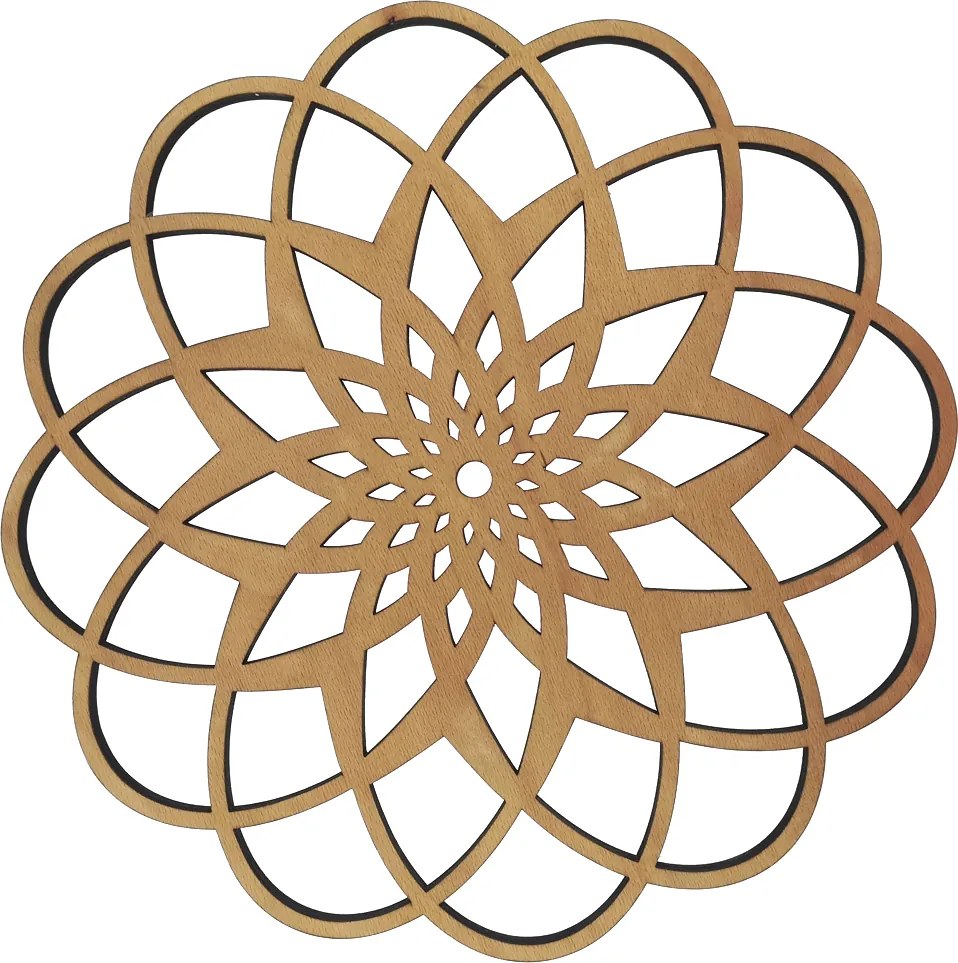 AMADEA Drevené prestieranie okrúhle mandala, masívne drevo, priemer 33 cm
