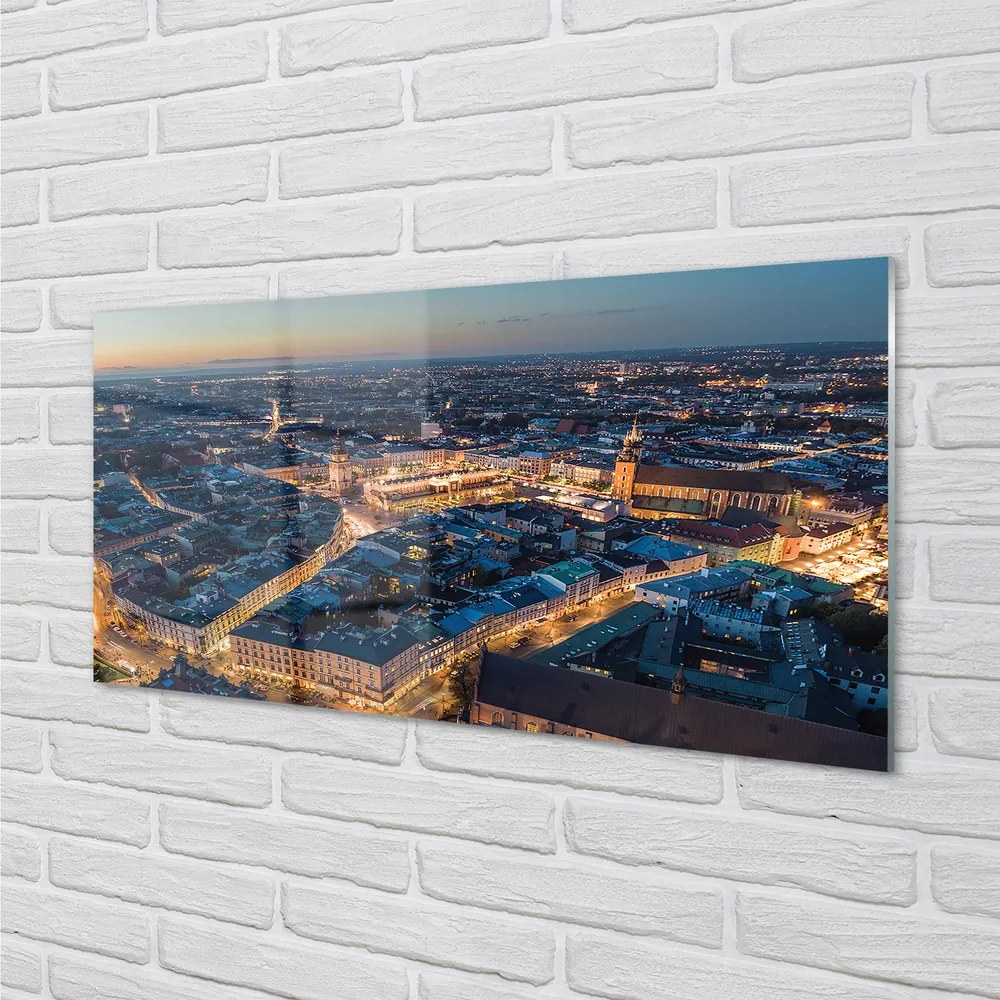 Obraz na akrylátovom skle Krakov nočné panorama 140x70 cm