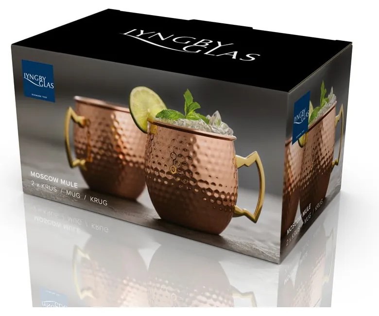 Oceľové hrnčeky v súprave 2 ks v medenej farbe 400 ml Moscow Mule – Lyngby Glas