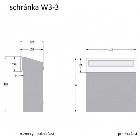W3 - 3 poštová schránka antracit antracit