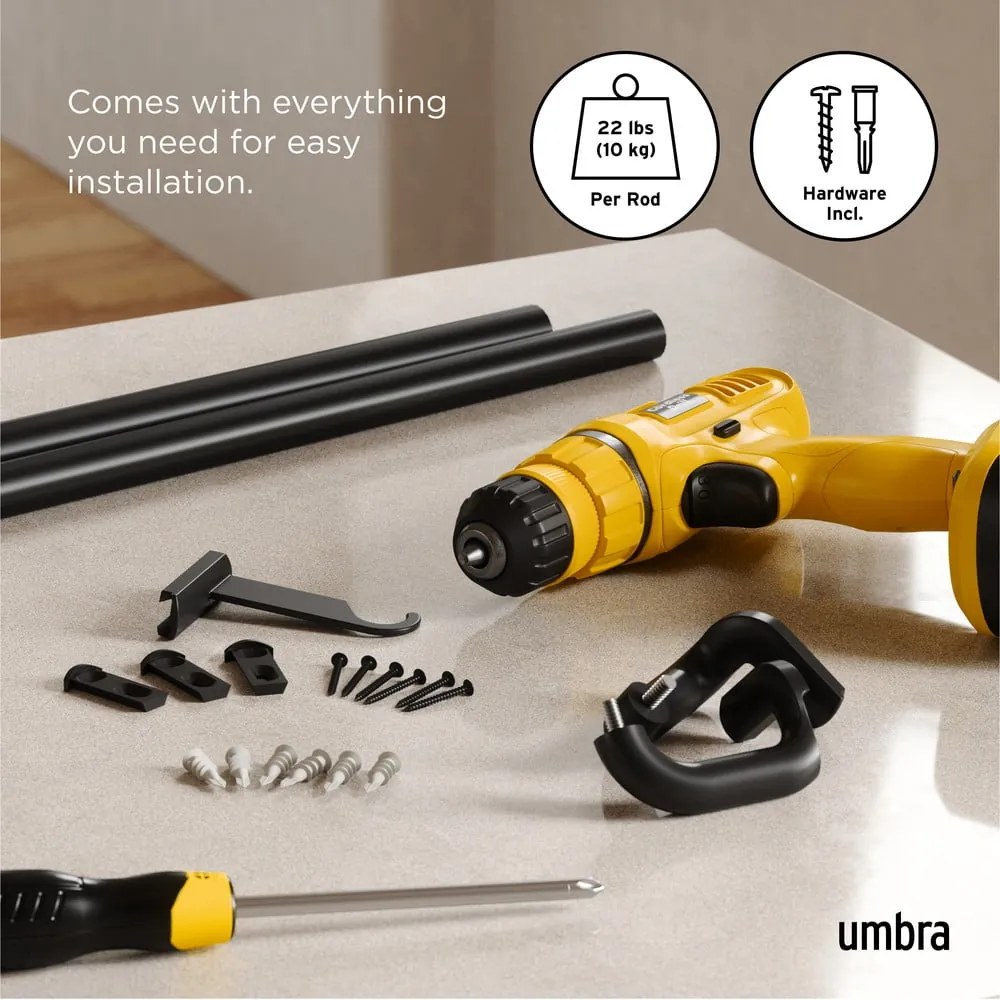 Oceľová roztiahnuteľná garniža 76 - 213 cm Twilight – Umbra