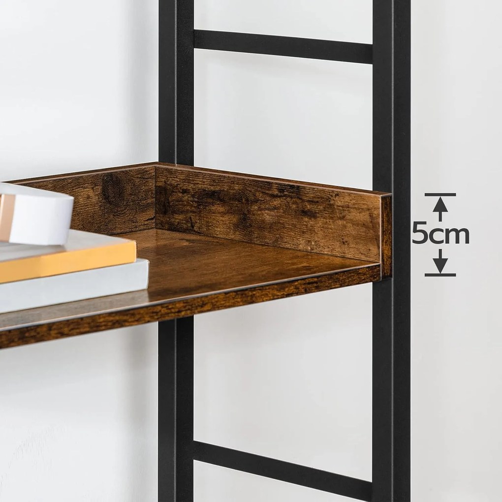 Knižnica Vasagle Selmon 60 cm hnedá/čierna