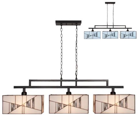 Vitráž minimalistický luster 3 tienidlá Prezent 216 vzor 15