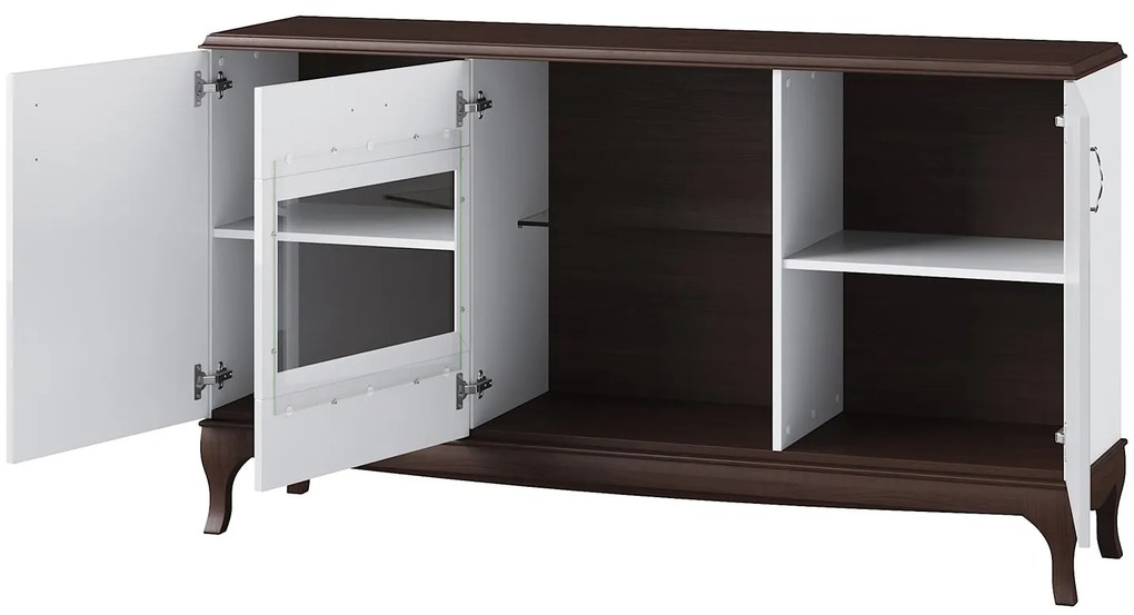 Komoda Massimo 48 165 cm biela/kávová