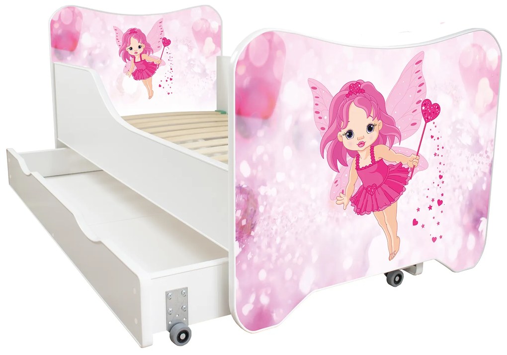 TOP BEDS Detská posteľ Happy Kitty 140x70 Malá Víla so zásuvkou