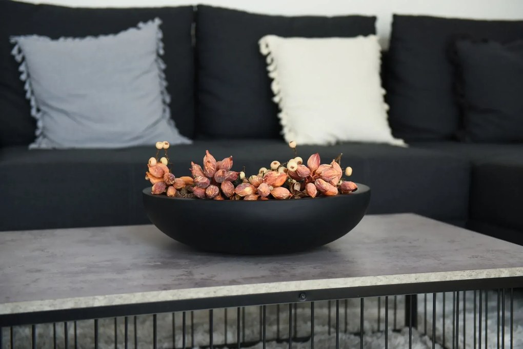 Okrasná miska PLANA, sklolaminát, 43x11 cm, antracit