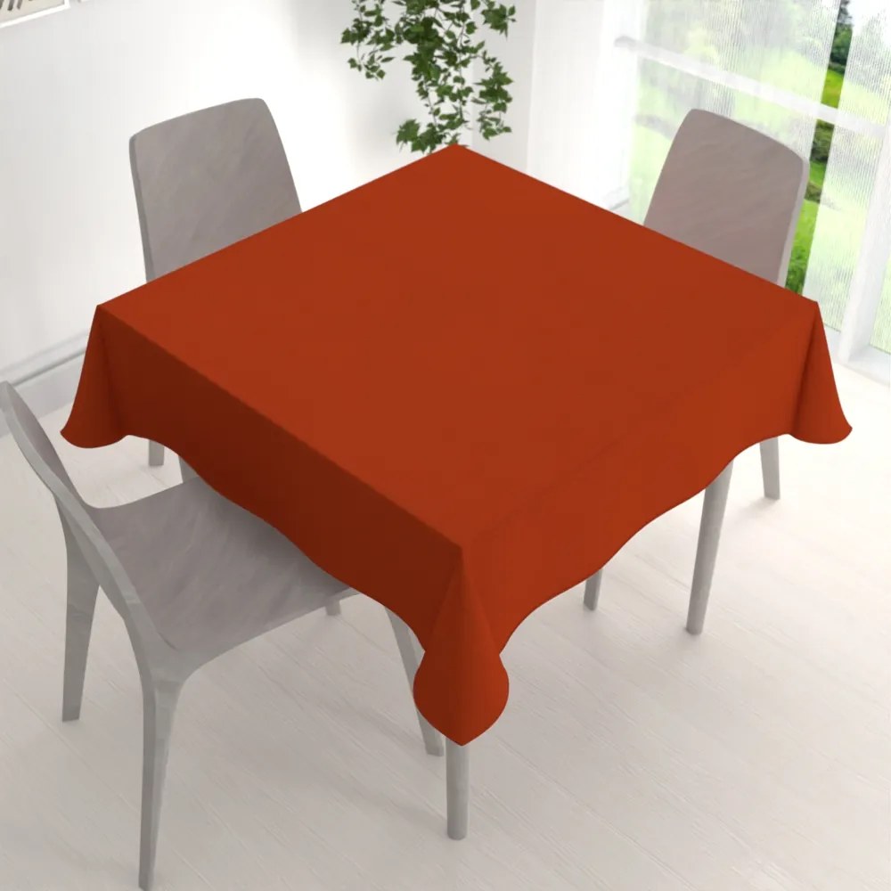 Biante Veľký dekoračný štvorcový obrus BKU-105 Tehlovo červený 250x250 cm